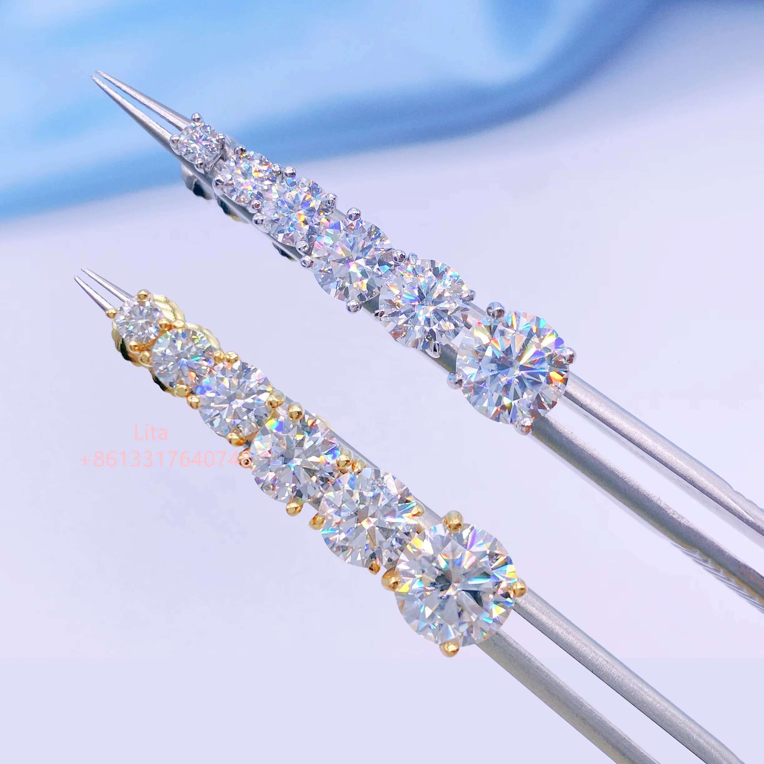 Wholesale Price 0.5ct 1ct 2ct Moissanite Earrings 925 Sterling Silver Screw Back Moissanite Stud Earring