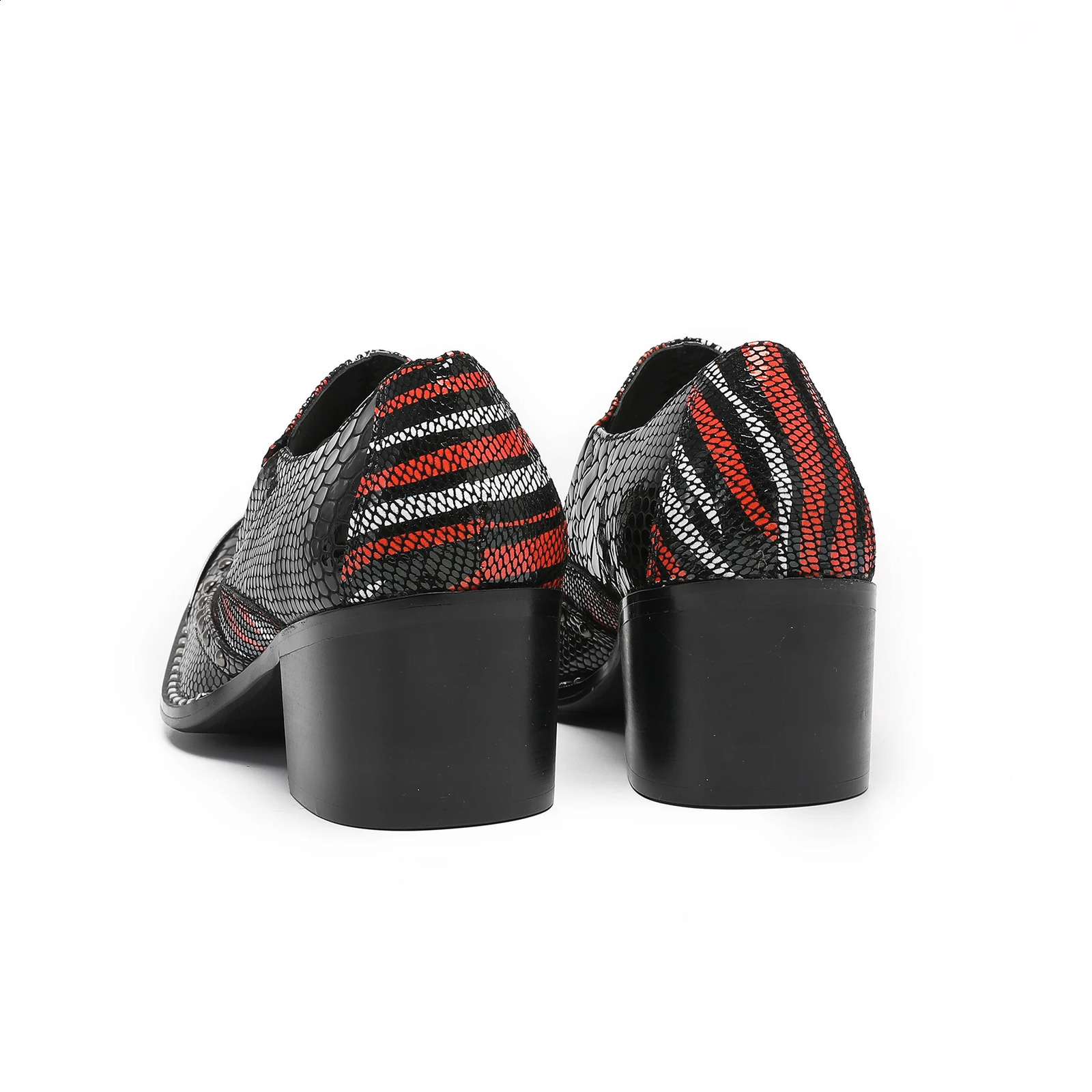 Fashion Pointed Toe Man Shoes Leather Dress Shoes for Man Snake Skin Print Men Party Wedding Business Oxfords High Heel 251106