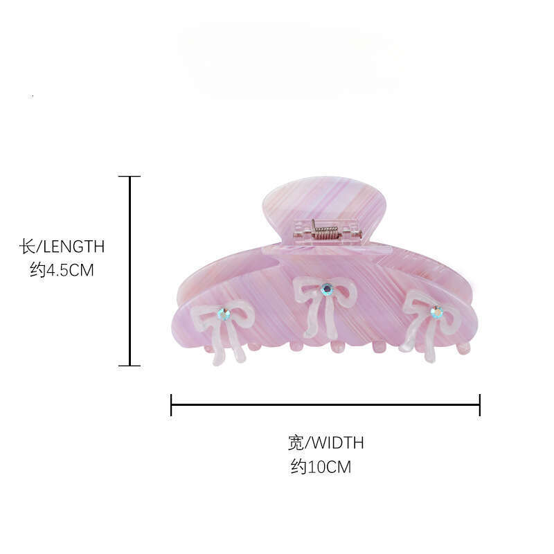 Summer New Bowknot Acetate Claw for Women, Niche Style, Sweet and Cute Back of Head Shark Clip Hair Accessory