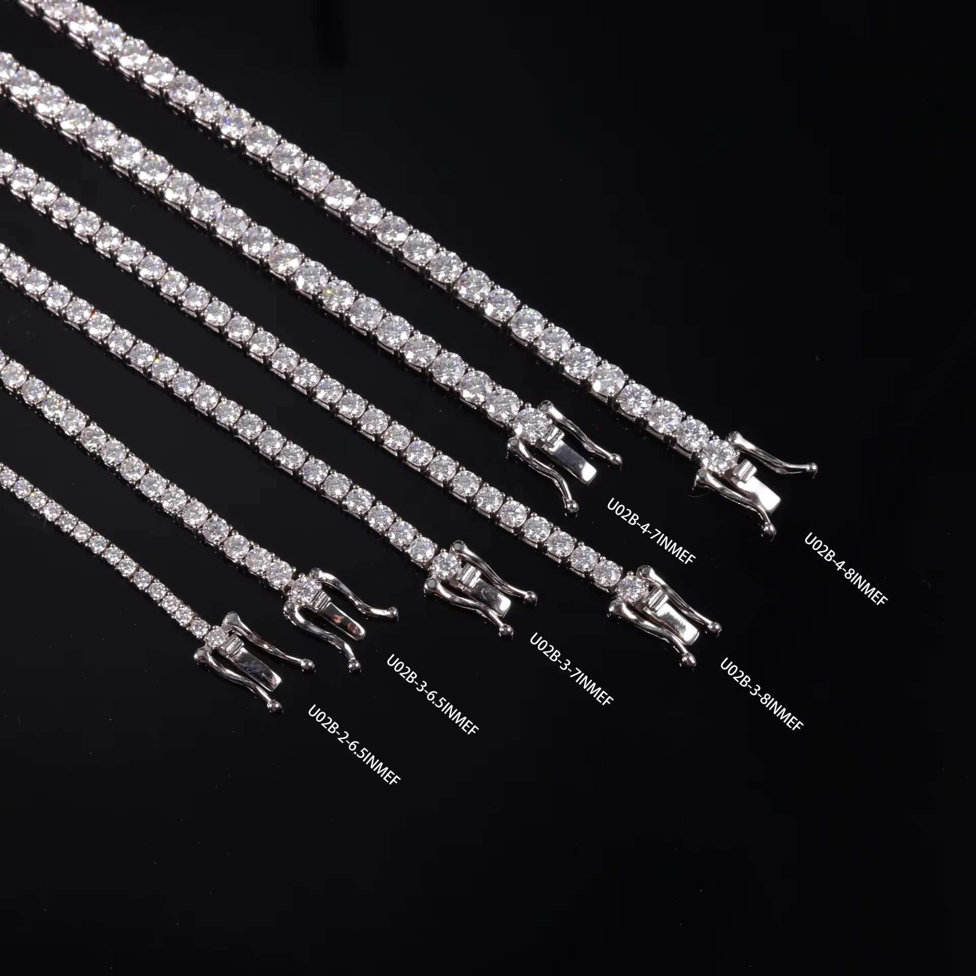 2024 New Fashion Dea Jewelry Chain 2mm OEM Hip Hop Silver Plated Moissanite Tennis Bracelet for Men