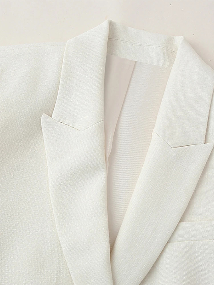 Elegant Vest Pant Sets Women White V-neck Sleeveless Button Short Top Wide Leg Pants Female 2025 Summer Fashion Office Lady Set 250408
