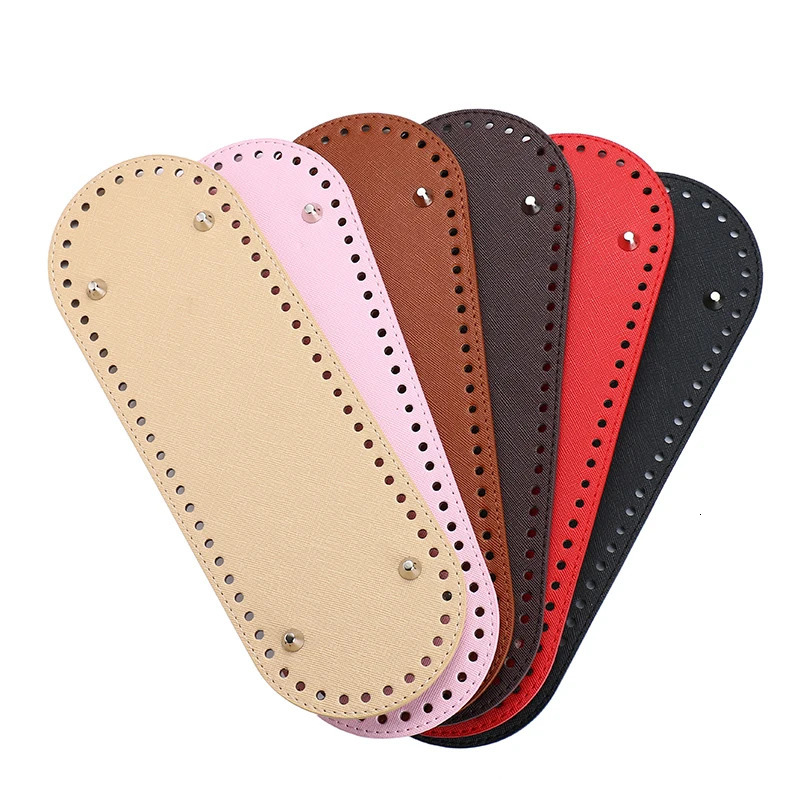 29510cm Handmade Oval Bottom for Knitted Bag PU leather Pad Handcraft Bag Base With holes DIY Crochet Bag Bottom accessories 251110