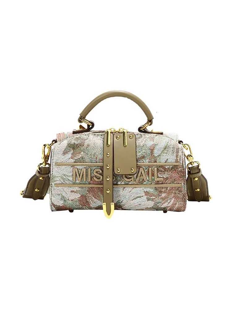 Unique and Luxury Floral Embroidery Printing Boston Handbag for Party Womens Newly Trendy and Portable Shoulder Crossbody Bag K251110
