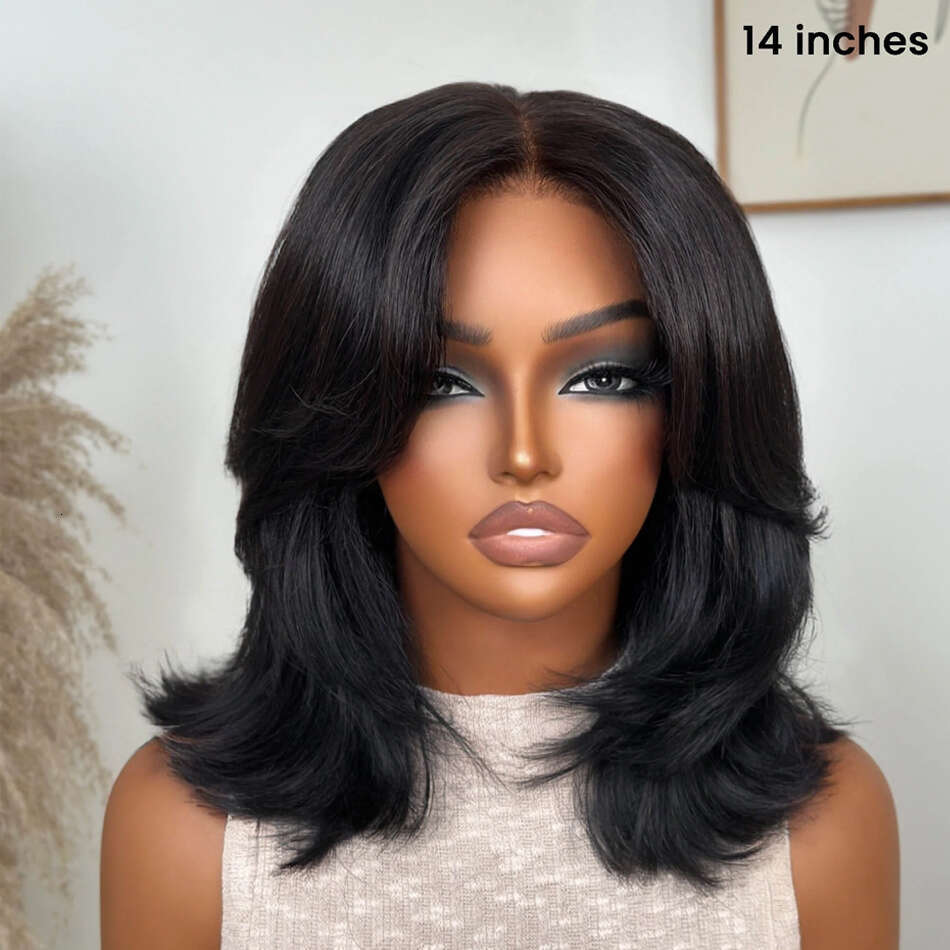 Women's Brazilian Virgin Human Hair Bob Wig - Glueless Front With HD Transparent Lace, 250% Density, Natural Brown/Blondered, Pre-Plucked Baby Ha