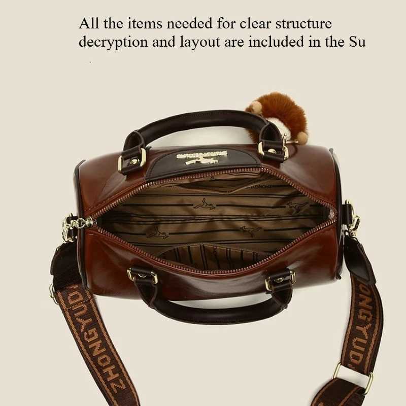 High-end retro bag for women 2025 new autumn and winter versatile portable crossbody bag niche light luxury bowling bag K251110