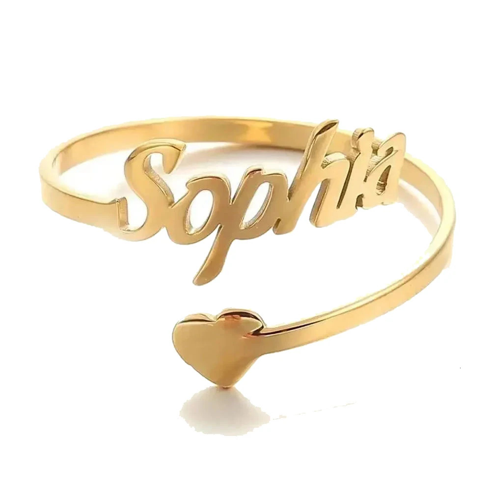 Customized Name Love Ring Personalized Stainless Steel Heart Couple Ring Women Jewelry Valentines Day Gift Anillos Mujer 250409