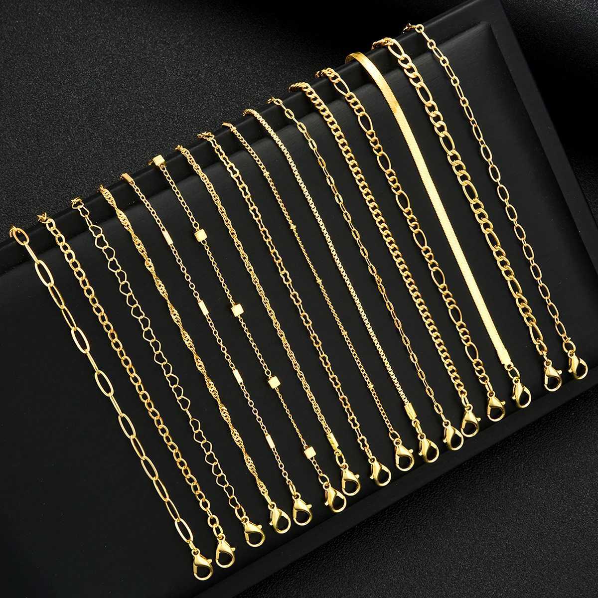 16pcs Fashion Boho Twist Chain Bracelet Set for Women Punk Gold Silver Color Adjustable Cuban Link Bracelets Daily Jewelry GiftsT251110