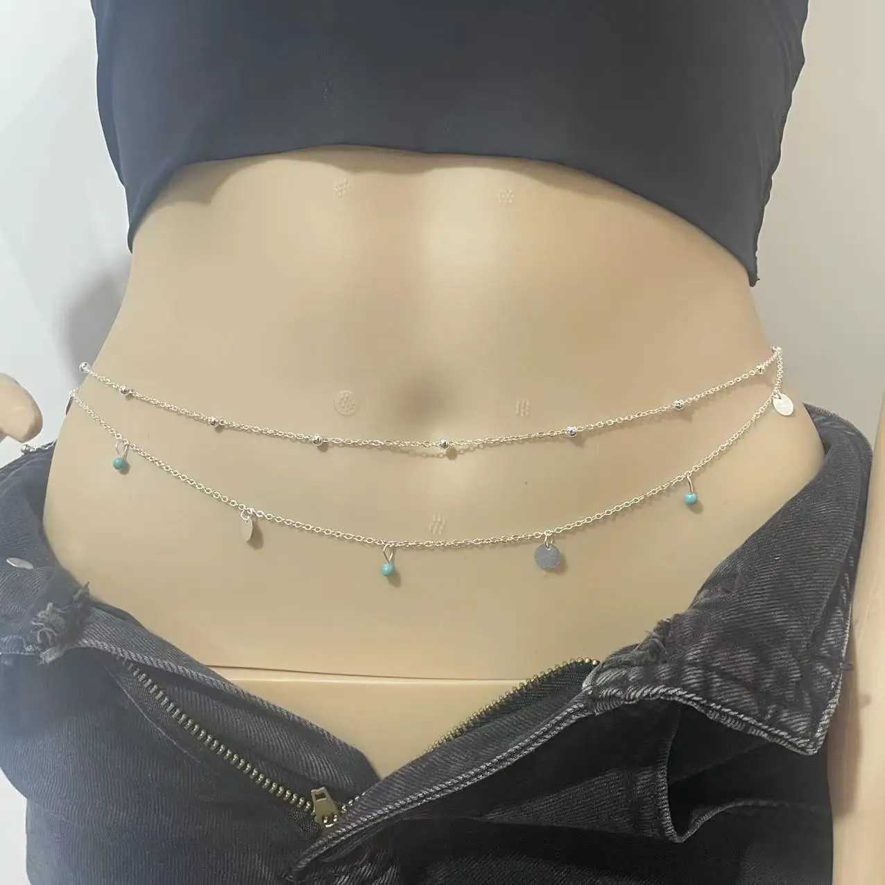 Summer New Boho Minimalist Mtilayer Waist Beads for Wen Fashion Geolitic sequins sexy body belly chain jewelry accessories X250410