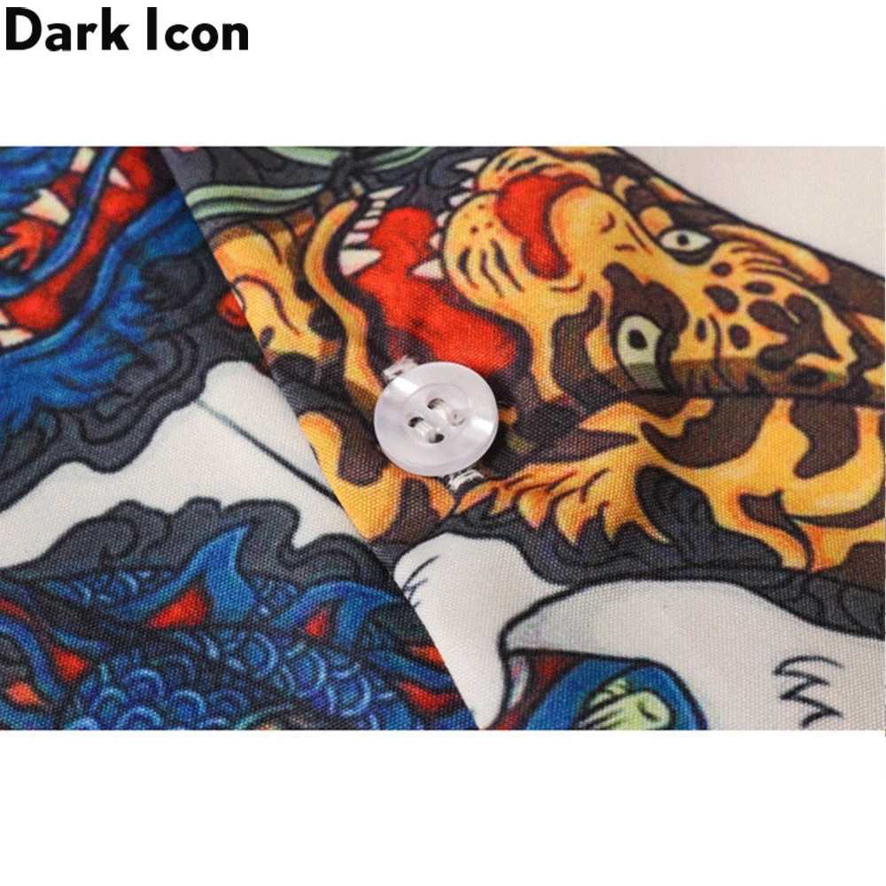 Black Harajuku cat shirt short sleeved mens 2023 summer mens Hawaiian mens shirt X250410