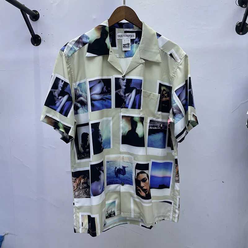 High Street retro Hawaiian style lapel top T-shirt casual WACKO MARIA shirt mens hip-hop summer short sleeved shirt X250410