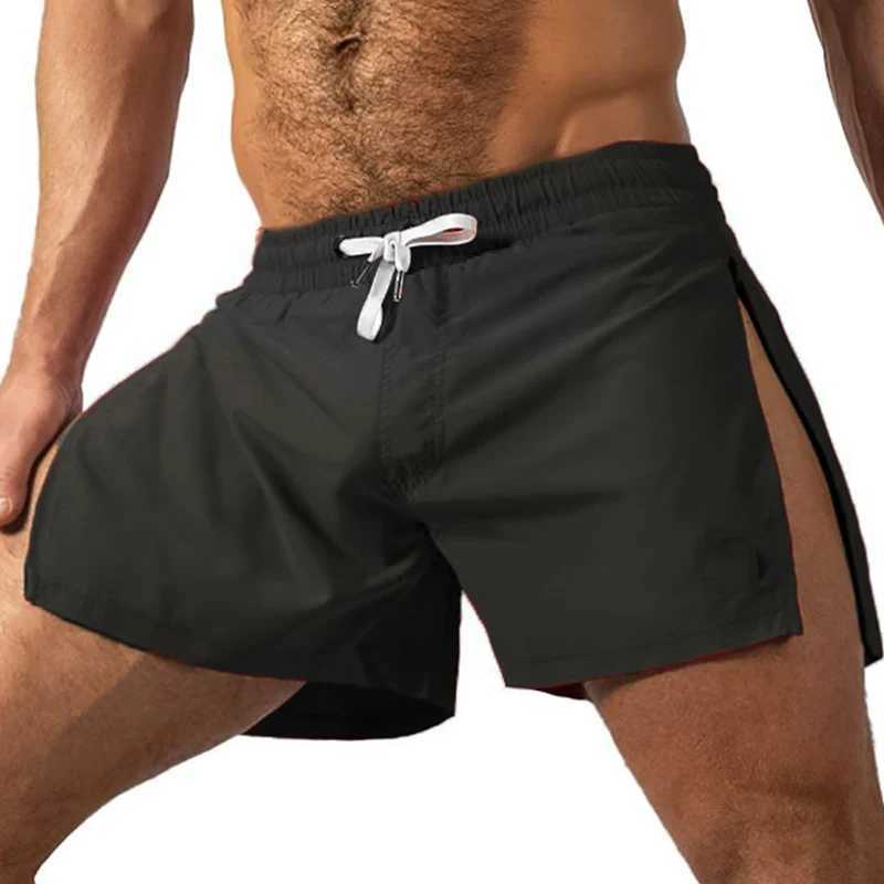 Summer sports shorts mens sports shorts quick drying running gym beach jogging bottom mens fitness training side zipper shorts X250410