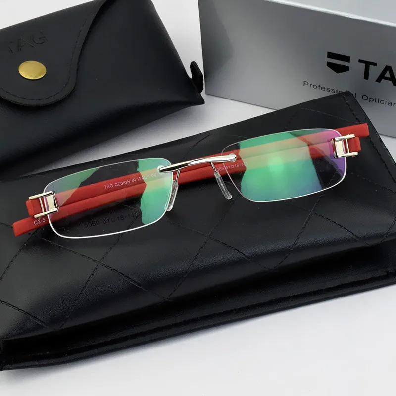 Borderless Optical Glasses Frame for Men Square Top Myopia Computer Ultra Light Sports 250410