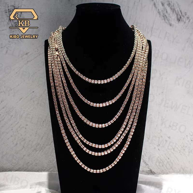 Moon Ice Chain Cutting Rose Gold Platinum Gilded Two tone Sier Hip Hop Men's Necklace New Design Jewelry