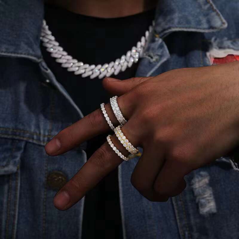 Fast Shipping Birthday Gift Finger Ring Jewelry White Gold Plated 925 Sterling Silver Moissanite Diamond Vvs Eternity Ring