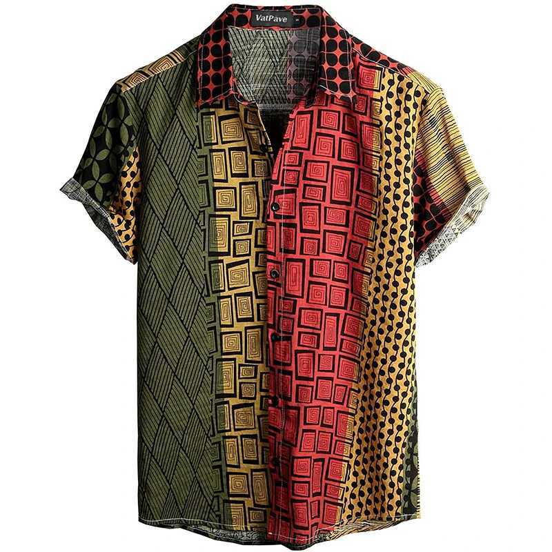 Mens casual Hawaiian floral shirt 3D full print short sleeved button down tropical beach shirt X250410