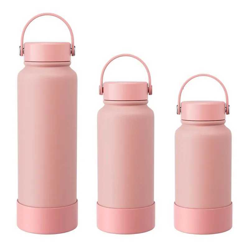 Fashionable cup 650/1000/1150ml Cute Thermos Bottle Large With Handle Stainless Steel 304 Thermal Cup Portable Sport Water Bottle Gift Y251110