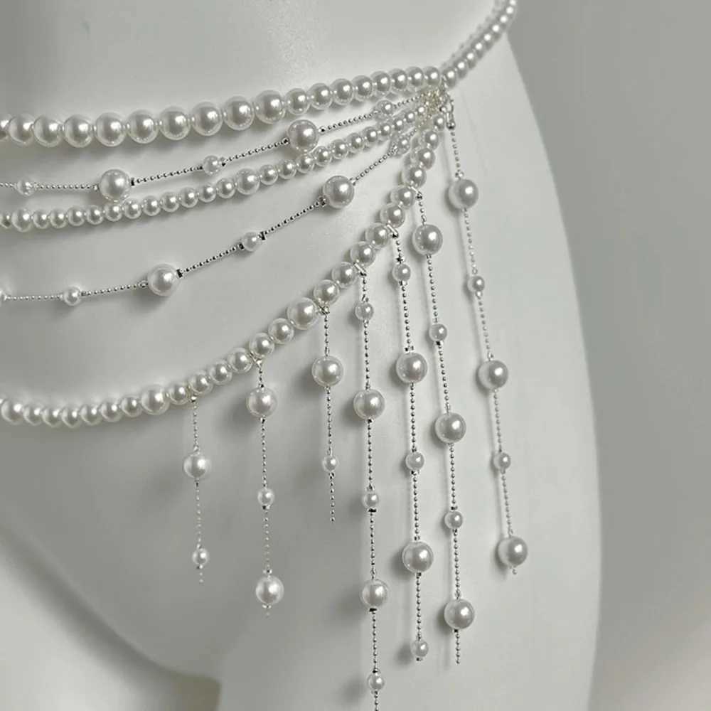 Jewelry Mtilayer Tassels Pearl Waist Chain Used for Stylish Retro Role Playing Body Accessories Party Retro Sexy Belt X250410