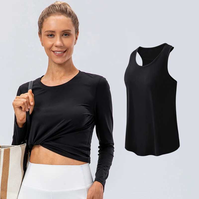 Womens sports vest loose yoga top quick drying sports top womens fitness yoga topXJ250410