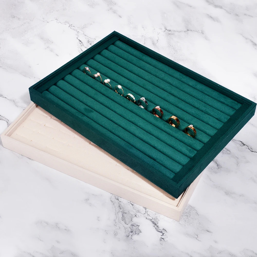 1 Pc Velvet Jewelry Storage Tray Ring Earring Display Box Brooche Handicraft Classification Organizer Exquisite Tray Case 250409