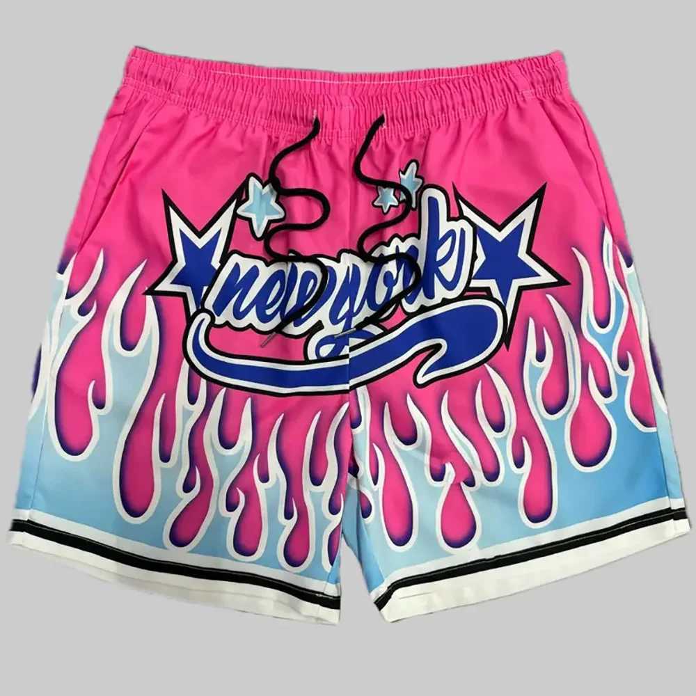 Summer mens New York shorts childrens fashion Hawaiian beach shorts boys and girls colorful shorts adult casual shorts daily streetwear X250410
