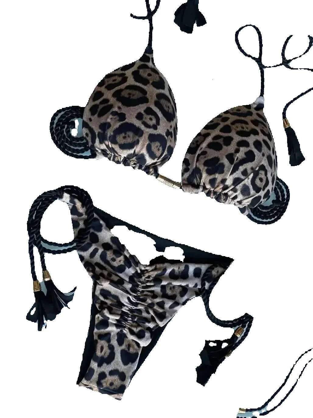 Sexy women's triangle bikini solid color two-piece set thong swimsuit beachwear
