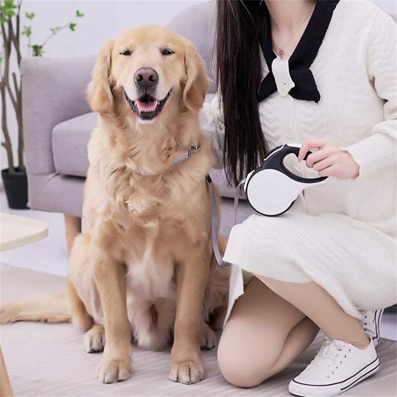 5M/8M Dog Leash with Poop Bag Dispenser Automatic Roulette Tow Rope with Detachable Led Flashlight Pet Puppy Collar Walking Lead J251110