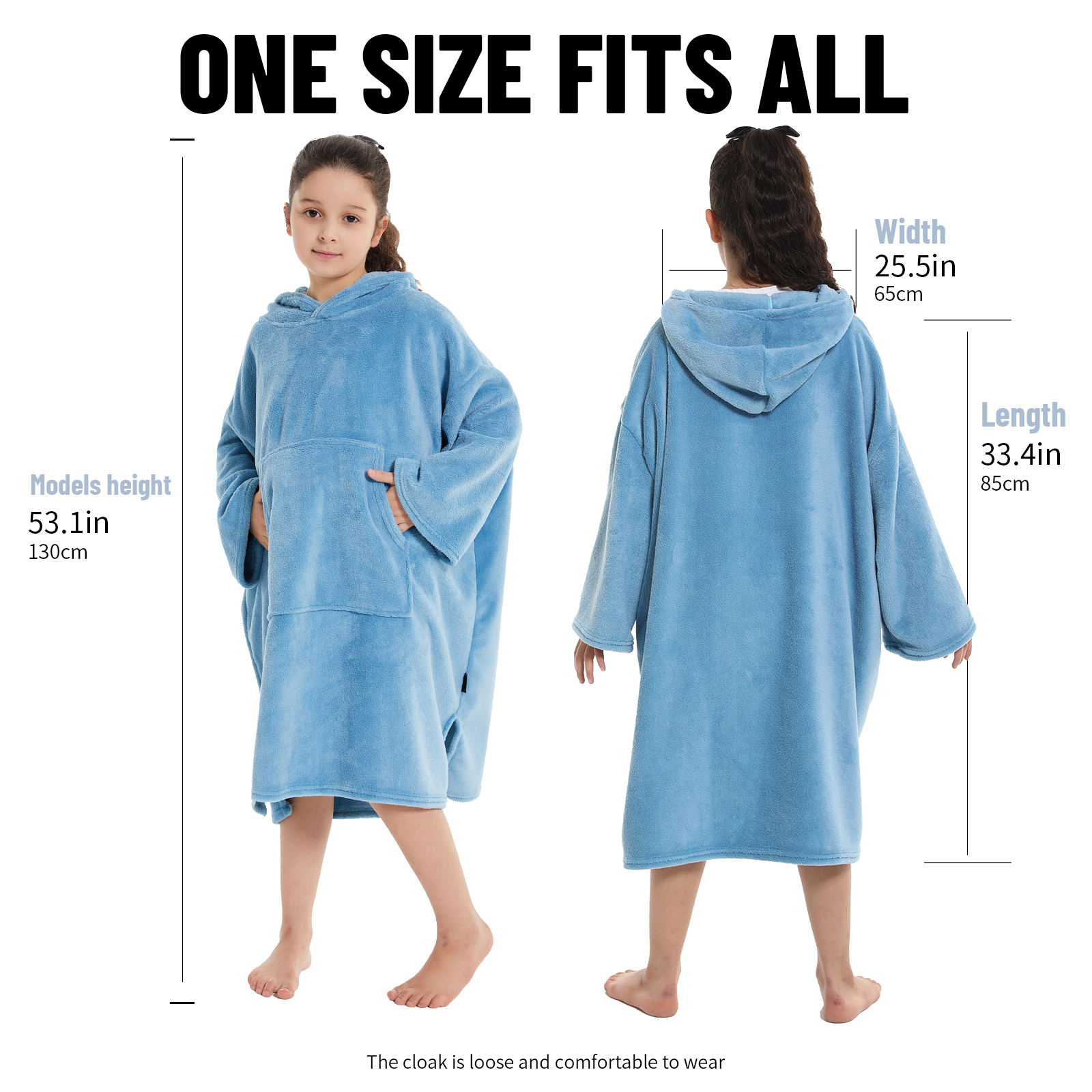 Kids Hooded Swim Towel Poncho Quick-Dry Soft Absorbent, Thick Lightweight Long Sleeve Cover-Up for Beach Pool Surfing Swimming, Kids Swimming Accessor