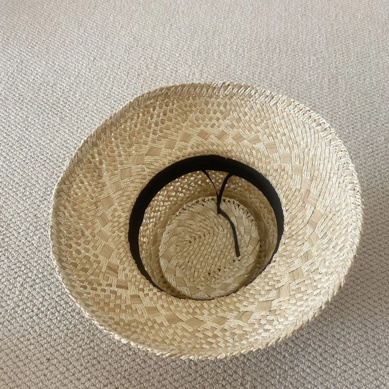 2025 French Retro Style Breathable Hollow Raffia Sun Hat Ladies Summer Travel Fashion Concave Top Straw Hat Wholesale 250409