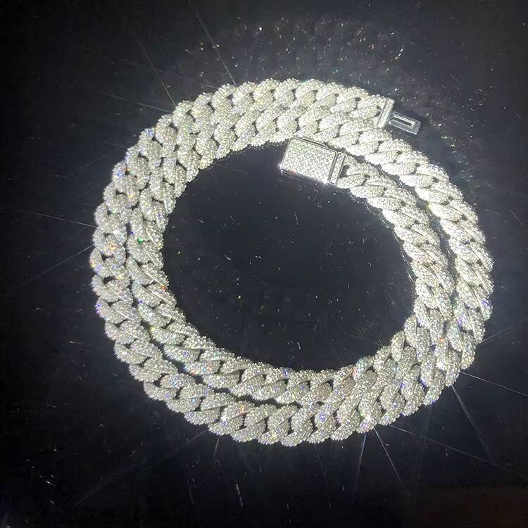 Wholesale Custom Anklets Bling Moissanite Diamond Miami Cuban Link Chain Anklet 60mm Hip Hop Women Body Jewelry