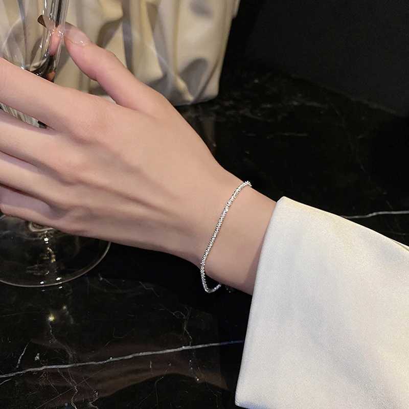 1/2PCS New Fashion Silver Colour Sparkling Bracelet Exquisite Simple Women Adjustable Bracelet Bangle Fine Jewelry AccessoriesT251110