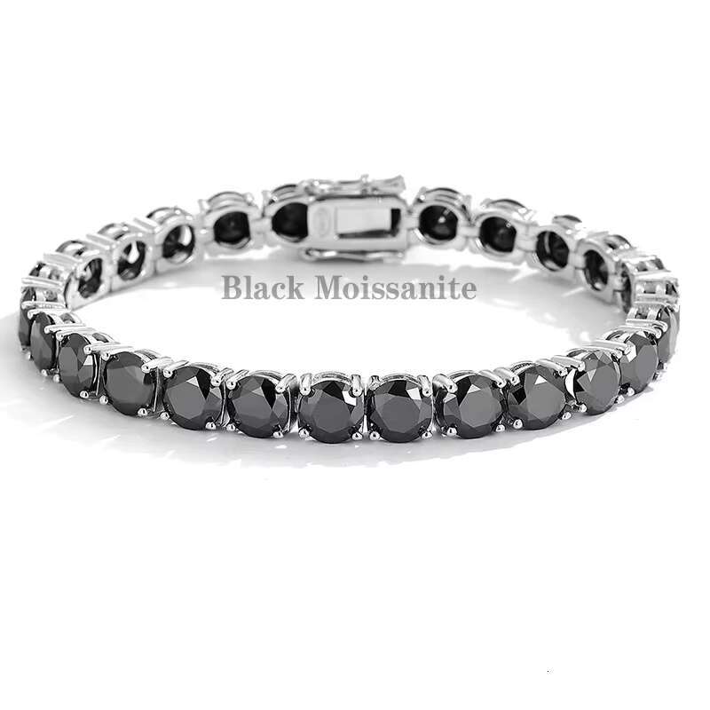 Factory Price 3mm 4mm 5mm 6.5mm Women 925 Silver Black Moissainte Tennis Bracelet