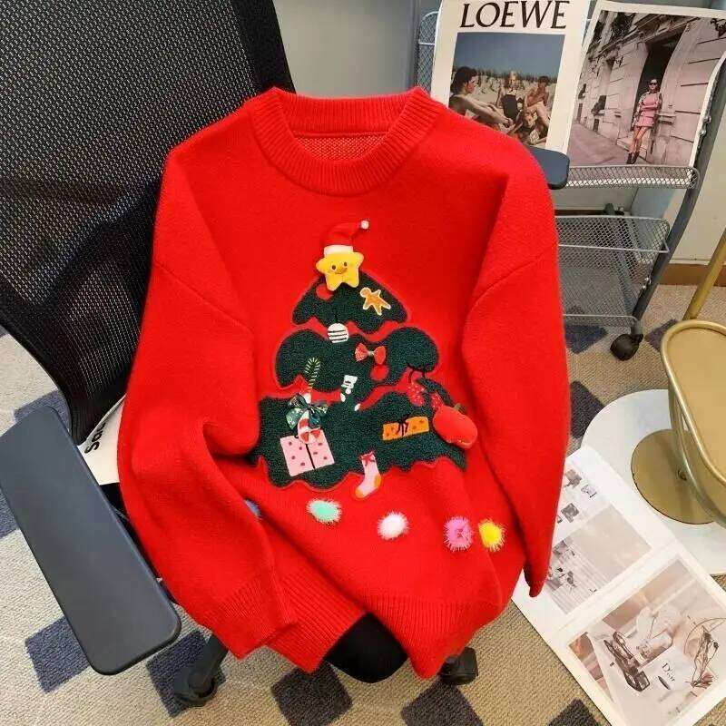 Lazy Atmosphere For Women Christmas Tree Clothes Autumn And Winter Fashion Design Sweater Top Designer Sweater Women