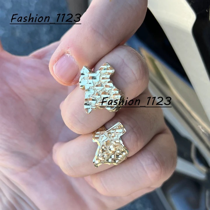 Bereal Factory Wholesale Price Custom 10K 14K 18K Solid Real Gold TEXAS Nugget Ring Band Man Women Nugget Band Ring Fine Jewelry
