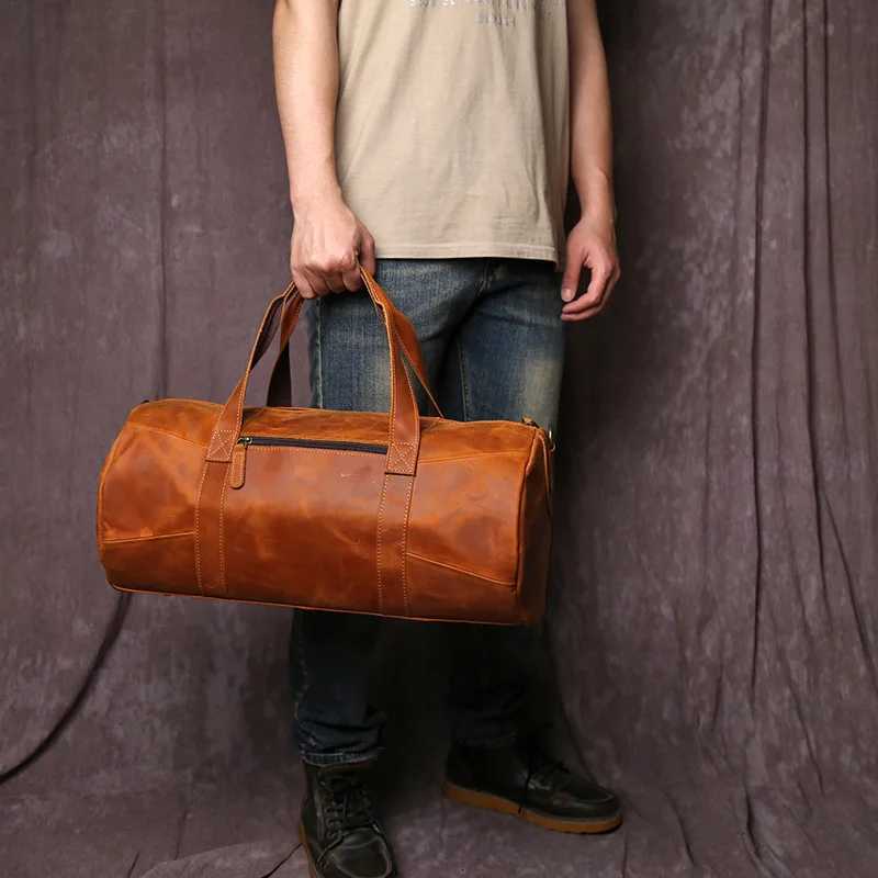 JLFGPJ Crazy Horse Leather Retro Mens Crossbody Travel Bag Made Of Genuine Leather For Daily Travel And Leisure Handbag K251110