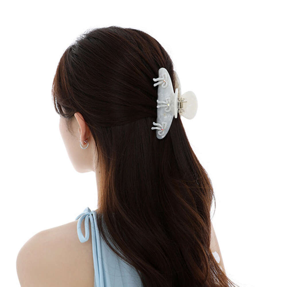 Summer New Bowknot Acetate Claw for Women, Niche Style, Sweet and Cute Back of Head Shark Clip Hair Accessory
