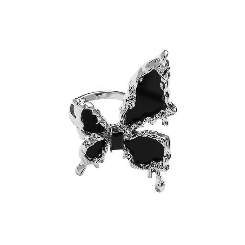 DHcollections Black Butterfly Open for Women New Chinese Style Simple High-end Index Finger Ring Niche Design Hand Jewelry Wholesale