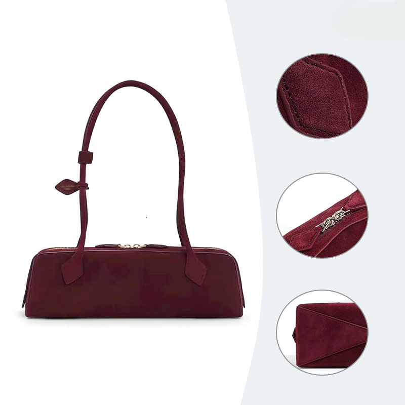 Designer bag new product suede texture light luxury handbag fashionable solid color underarm bag leather texture underarm bag