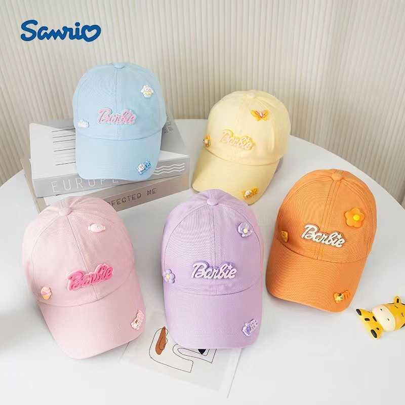 Sanrio 2024 Spring New Childrens Baseball Cap Cute 3D Cartoon Sunshade Embroidered Curved Brim Duckbill Cap H251110