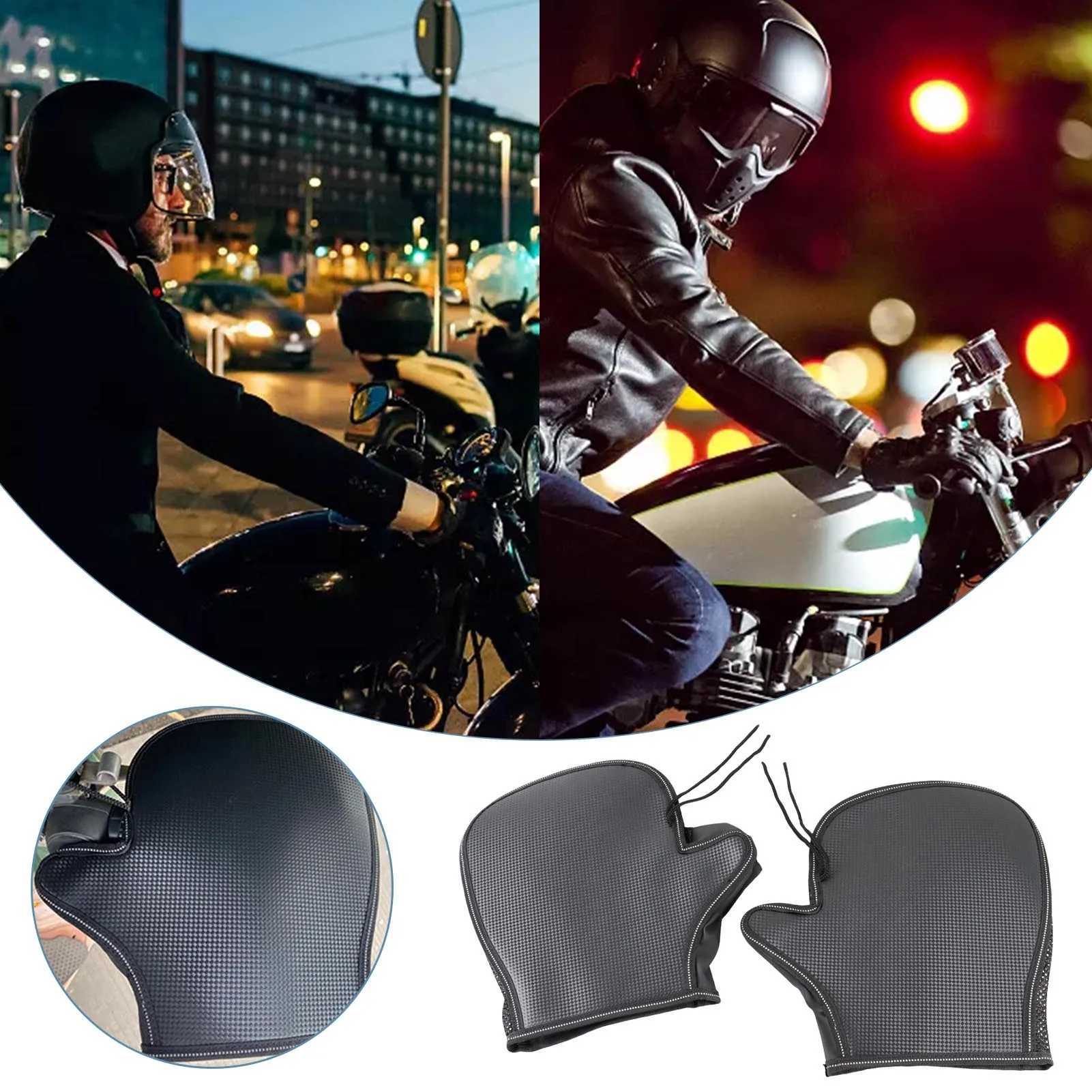 Summer Motorcycle Handlebar Muffs Waterproof PVC Leather Handlebar Muffs PVC Leather Waterproof Sun Protection Gloves With S25118