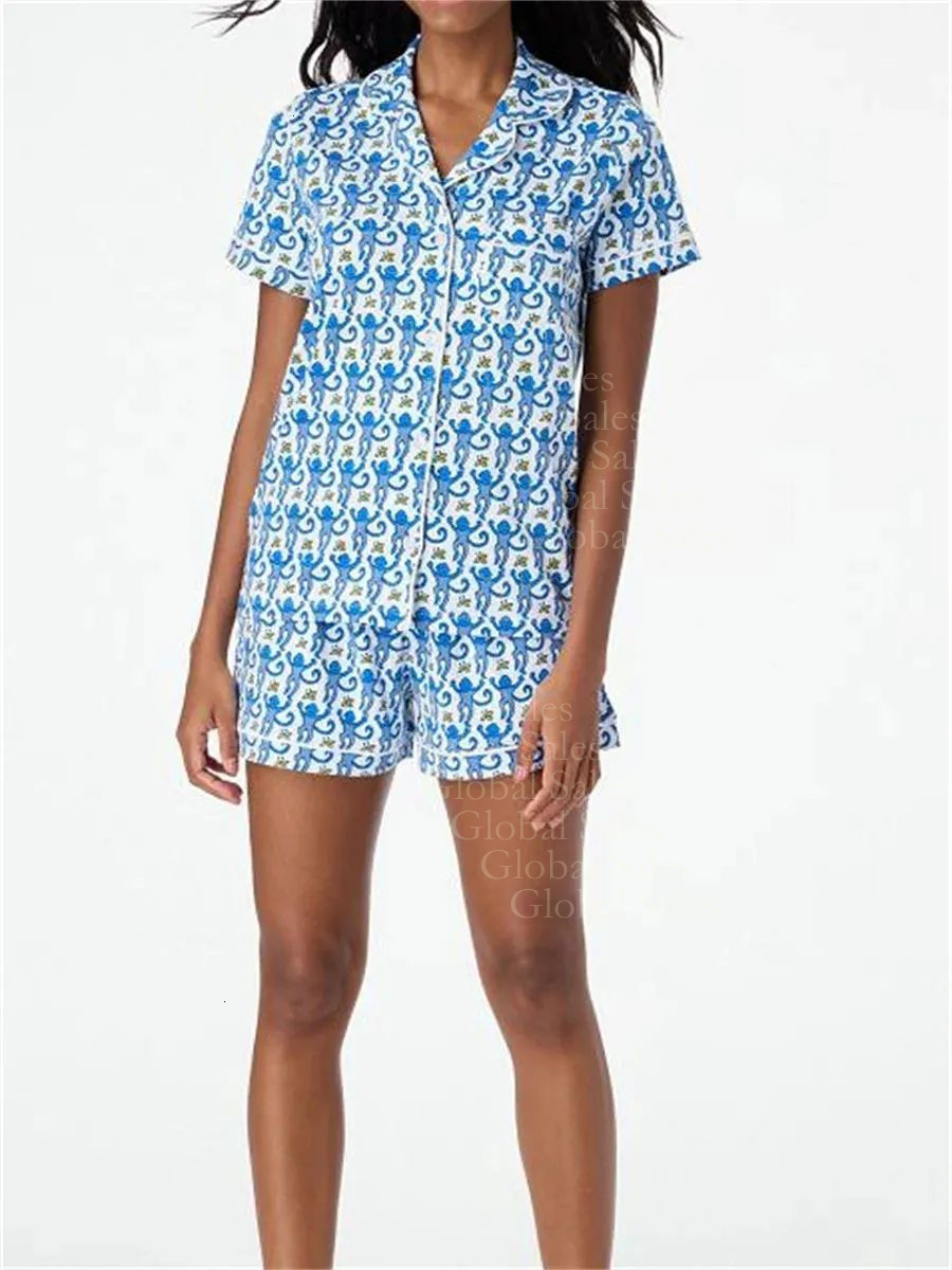 New Rollers Rabbits Pjs Set Designer Womens Cute Two Piece Pants Pamas Y2k Monkey Prefabricated 2-Piece Pama Short Sleeve Shirt Pj Shorts Set Casual Wear ece