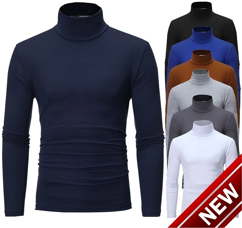 2023 Mens Autumn/Winter High Collar Multi Color Bottom Shirt Long Sleeve Suede Inner Warmth Underwear