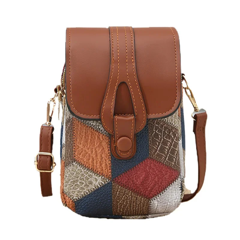 Retro Fashion Phone Purse PU Multi-Layer Simple Stylish Coin Wallet Crossbody Bag Trendy Shoulder Bag for Women R251110