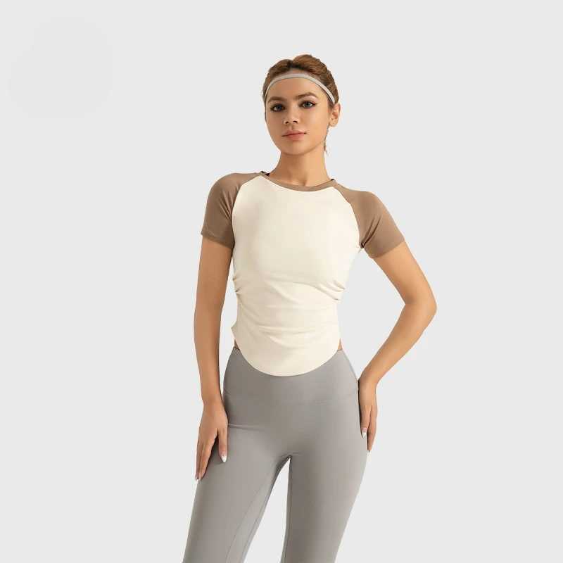 New womens compression fitness quick drying yoga running T-shirt sportswear workout top breathable gym topXJ250410