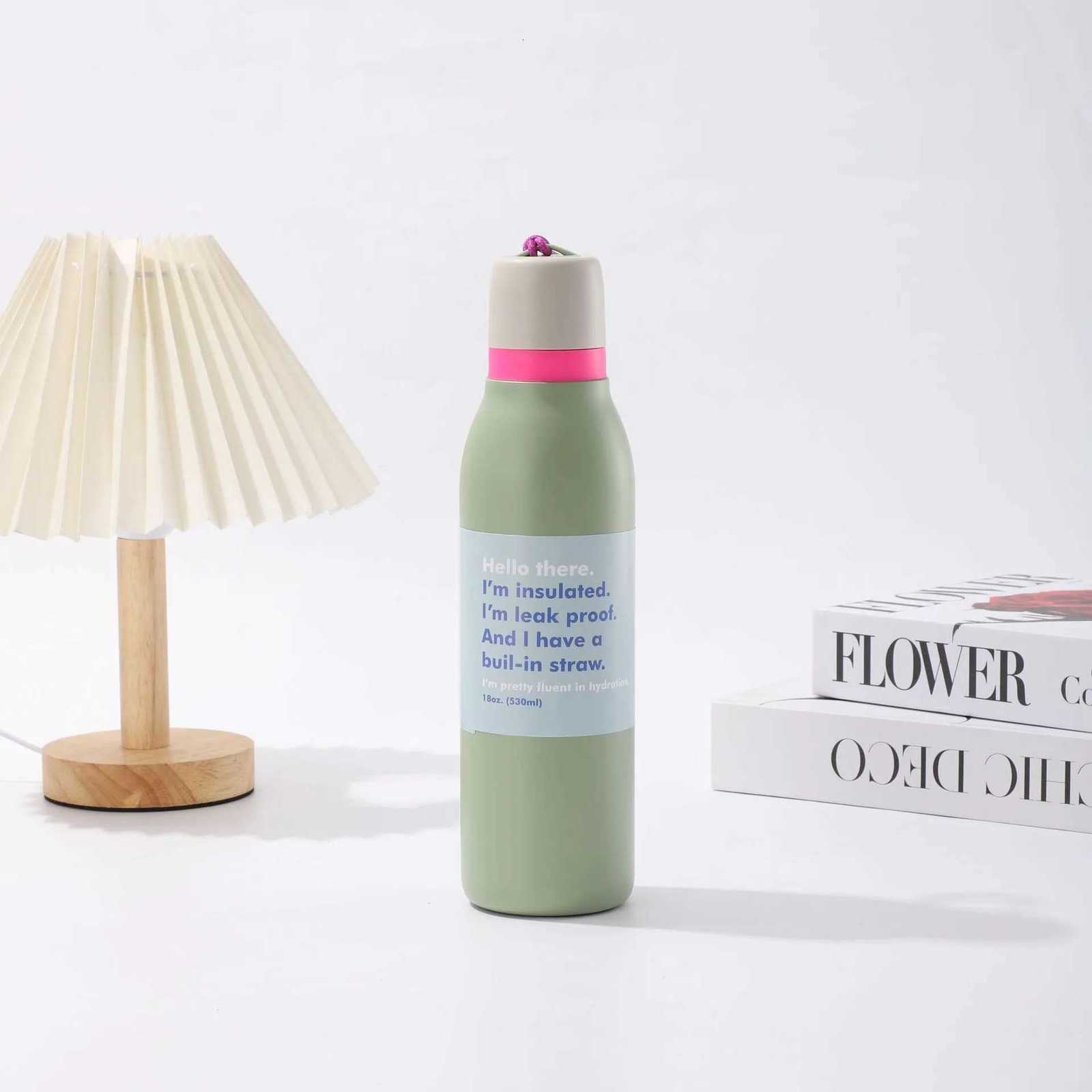 Fashionable cup aron Double-Layer Stainless Steel Vacuum Insated Travel Straw Cup Portable Outdoor Fashionable Simple Design with Rope Y251110