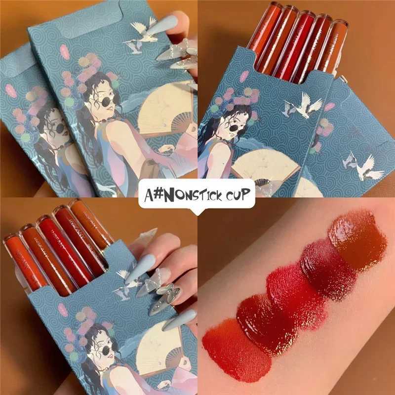 Five Pack Cigarette-shaped Lipstick Set Matte Velvet Lasting Creative Blue Pink Girl Cigarette Tube Lip Glaze Set Lip MakeupT251110