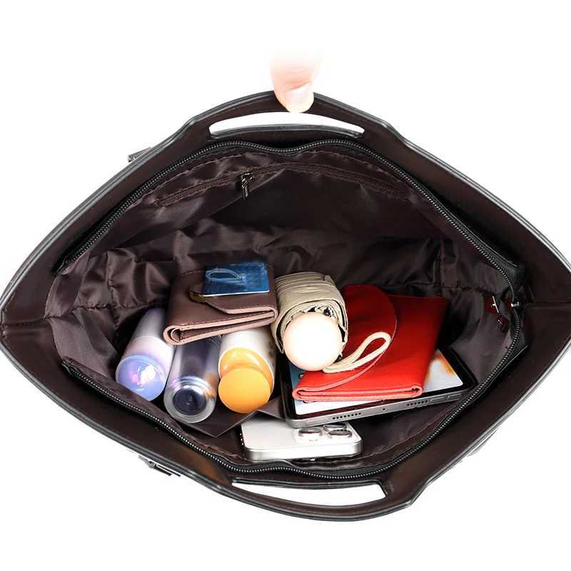 Ladies fashionable genuine leather handbag large-capacity crossbody bag middle-aged mothers bag single-shoulder armpit bag K251110