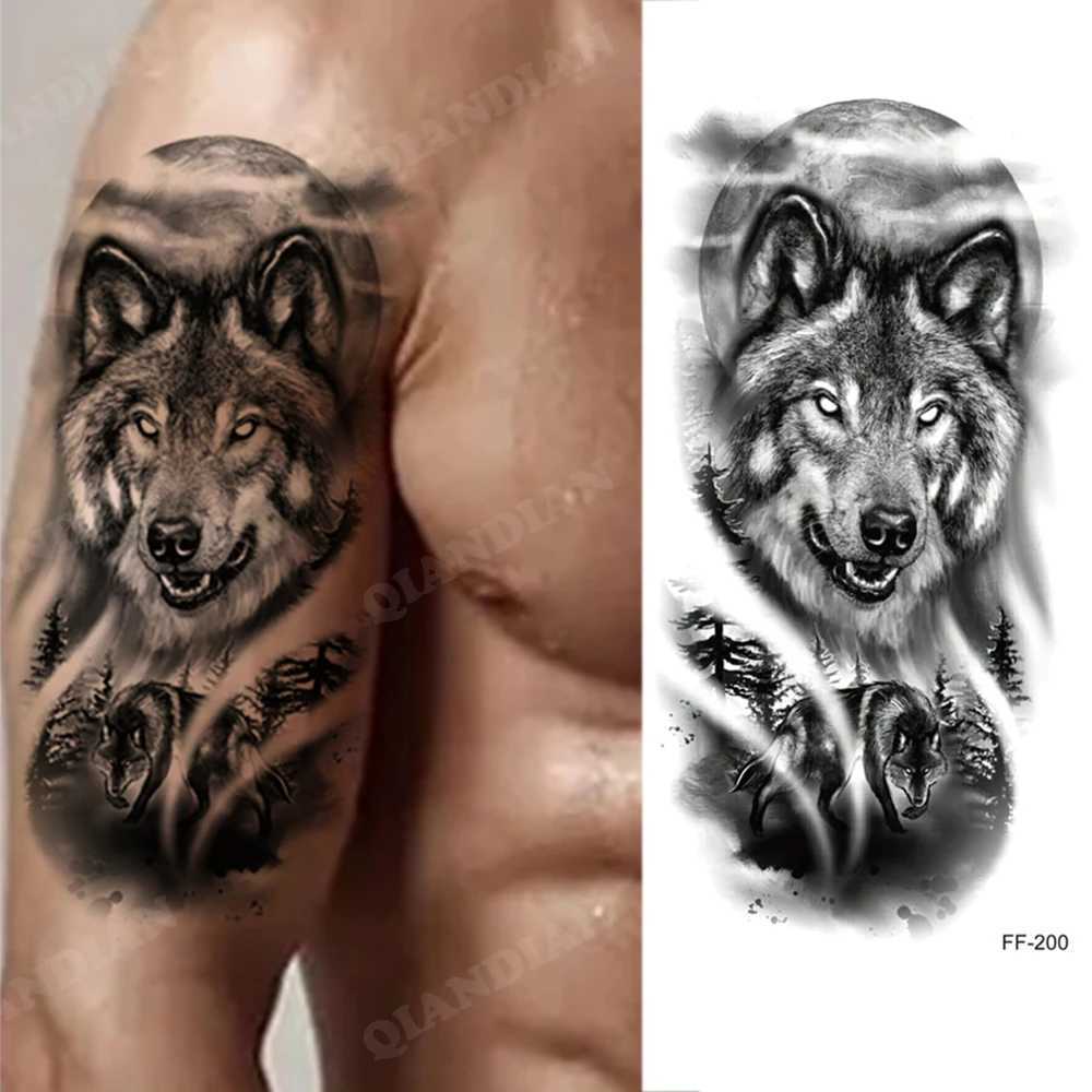 New Waterproof Temporary Tattoo Stickers Lion King Tiger Forest Machinery Wild Boat Male Body Art Arm Fake Tattoo Female W250410