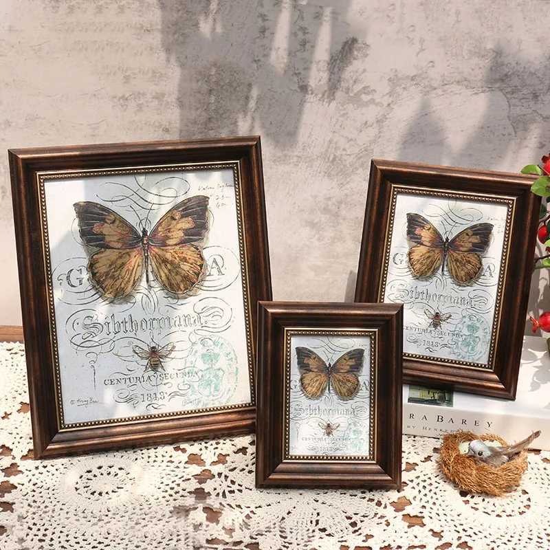 Retro Style Home Setting 1 Pc American Desktop Decoration Decor Photo Frame On Background Wall L251110 H260306