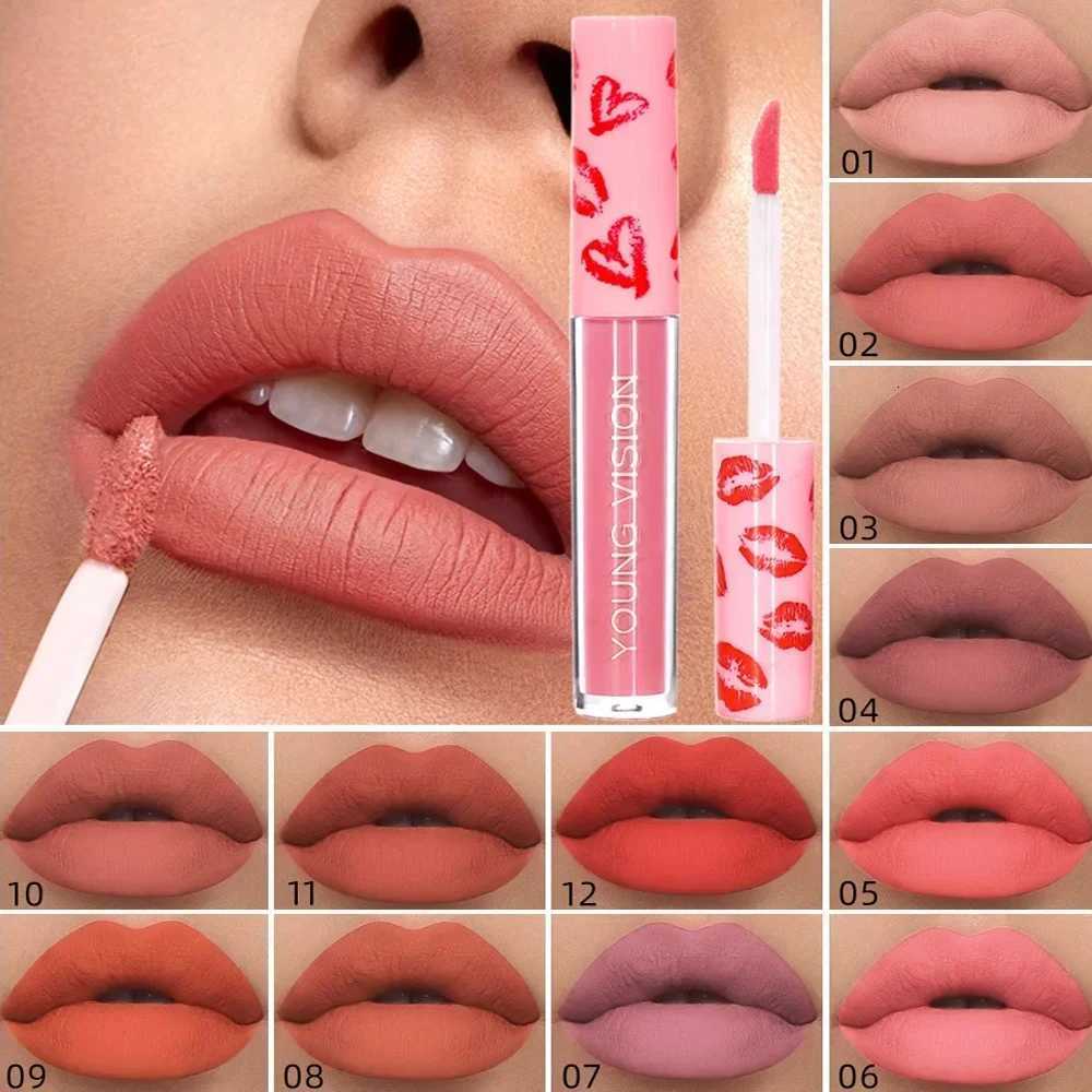 Creamy Velvet Matte Liquid Lipstick 12 Colors Waterproof Non-Sticky Long Lasting Lip Gloss Smudge Proof Highly Pigmented MakeupT251110