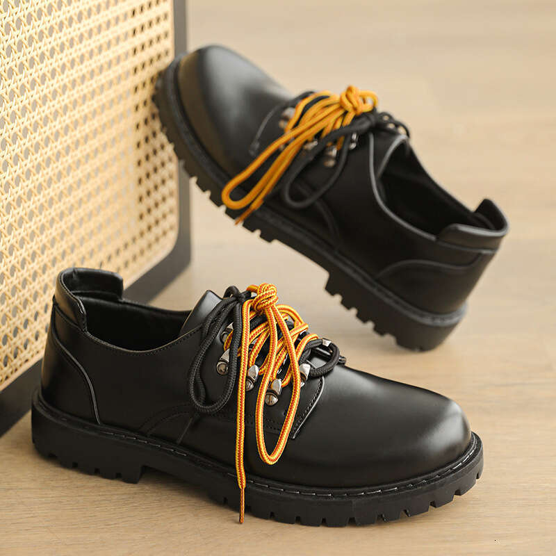 Trendy Street New Round Toe Leather Men's British Style Outdoor Hiking Suede Casual Derby Shoes Z605